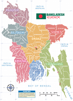 Clipart - Bangladesh District Map