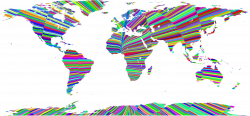 Psychedelic Waves World Map Icons PNG Free And Downloads New Clip ...