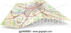 Vector Art - Folding map. EPS clipart gg54696801 - GoGraph
