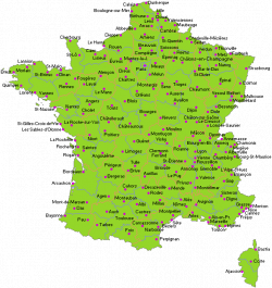 MAP OF FRANCE : Departments Regions Cities - France map
