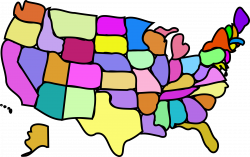 Clipart - U.S. Map, Cartoony