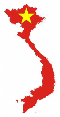 OnlineLabels Clip Art - Vietnam Map Flag