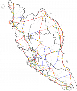 Clipart - Peninsular Malaysia Major Routes Map