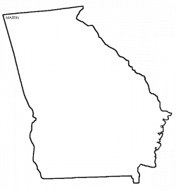 United States Clip Art by Phillip Martin, Georgia - Outline Map