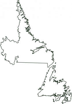 Newfoundland and Labrador Canada Outline Map