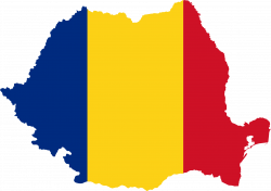 Clipart - Romania Map Flag