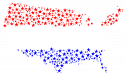 OnlineLabels Clip Art - United States Map Flag Stars