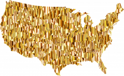 Clipart - Gold Low Poly America USA Map