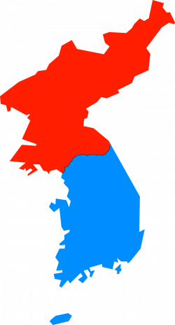 Clipart - North and South Korea Simple Map