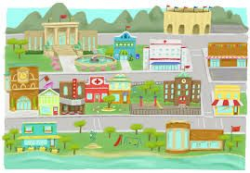 Image result for my town clipart | Homework | Village map ...