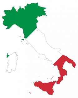 OnlineLabels Clip Art - Italy Map Flag With Stroke