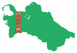 OnlineLabels Clip Art - Turkmenistan Map Flag