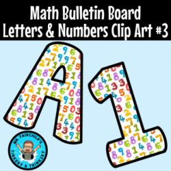 Math Theme Easy Cut Bulletin Board Letters and Numbers Clip Art- Volume 3