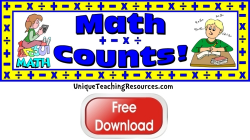 Free Math Bulletin Board Display Banner: Math Counts 5 Page ...