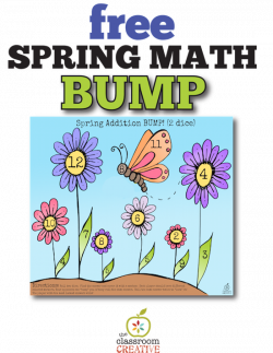 Free Spring and Summer Math Center: Garden-themed Addition BUMP!