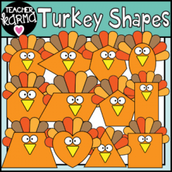 Turkey Shapes Math Clipart for Thanksgiving