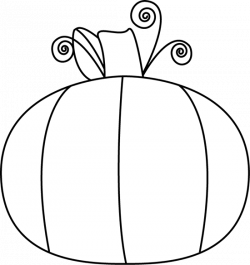 Black and White Pumpkin Clip Art - Black and White Pumpkin Image