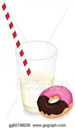 EPS Vector - Milk glass and donuts. Stock Clipart ...