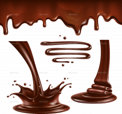 Liquid Chocolate Splashes and Drops by Mia_V | GraphicRiver