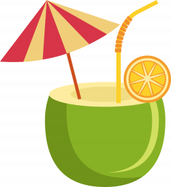 Orange juice Orange drink Coconut milk Coconut water - Green cartoon ...