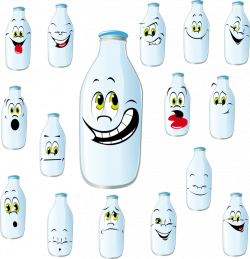 Milk Drawing Bottle Illustration - Cartoon face painted glass 771 ...