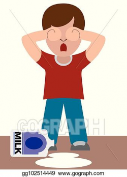 Vector Clipart - Crying over spilled milk. Vector ...