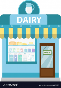 Shop with dairy products building icon Milk Vector Image ...