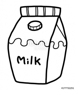 milk box / cartoon vector and illustration, black and white ...