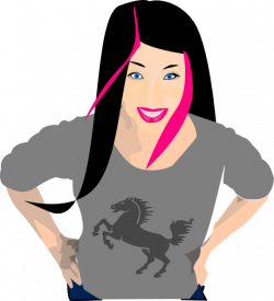 Punk Girl With Black And Pink Hair Clip Art at Clker.com - vector ...