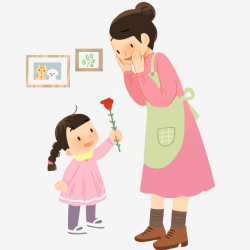 Child Giving Mom Flowers, Child, Cute Child, Mother PNG ...