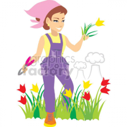 Mother and daughter gardening clipart. Royalty-free GIF, WMF ...