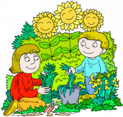 Image: Mother and Son in a Happy Gardening Picture ...