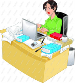 Mother Working Office Clipart
