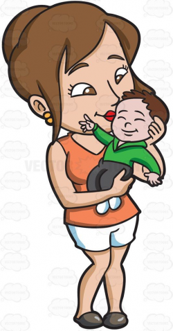 A mom kissing her smiling baby boy #cartoon #clipart #vector ...