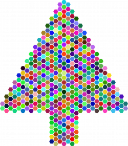 Clipart - Prismatic Hexagonal Abstract Christmas Tree