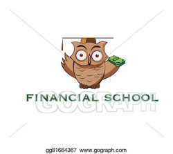 Vector Art - Cartoon owl with stack of money. EPS clipart ...