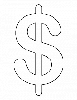 Dollar sign pattern. Use the printable outline for crafts, creating ...