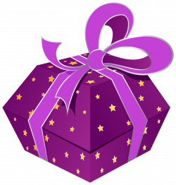 Purple Gift Box with Stars PNG Clipart - Best WEB Clipart