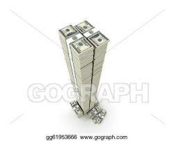 Drawing - Tall tower of money. Clipart Drawing gg61953666 ...
