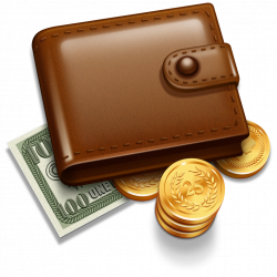 Wallet with Money Five | Isolated Stock Photo by noBACKS.com