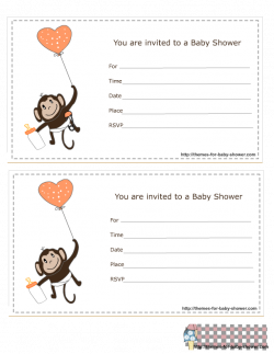 5 Free Printable Monkey Baby Shower Invitations