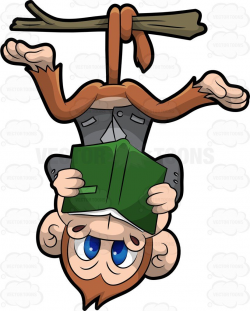 Martin the monkey reading a book #cartoon #clipart #vector ...
