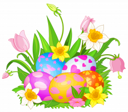 Easter Eggs and Flowers PNG Clipart Picture | Gallery Yopriceville ...