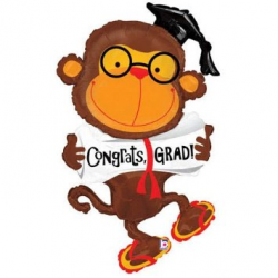 Congrats Grad Graduation Monkey 49 Balloon Mylar - Clip Art ...