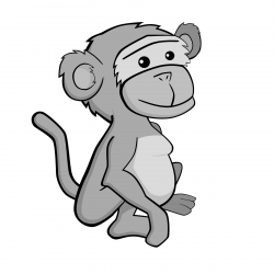 Monkey black and white cute monkey clip art clipart photo 2 ...