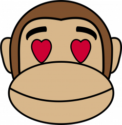 Clipart - Monkey Emoji - In love