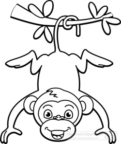 Monkey black and white monkey outline clipart - WikiClipArt