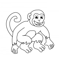 Download outline of monkey clipart Coloring book Monkey ...