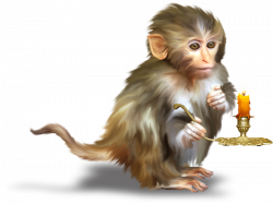 Monkey Orangutan Clip art - Hand-painted monkey candle 800*599 ...