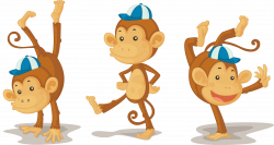 The Evil Monkey Gorilla Ape Cartoon - 3 monkeys juggling hands 2562 ...